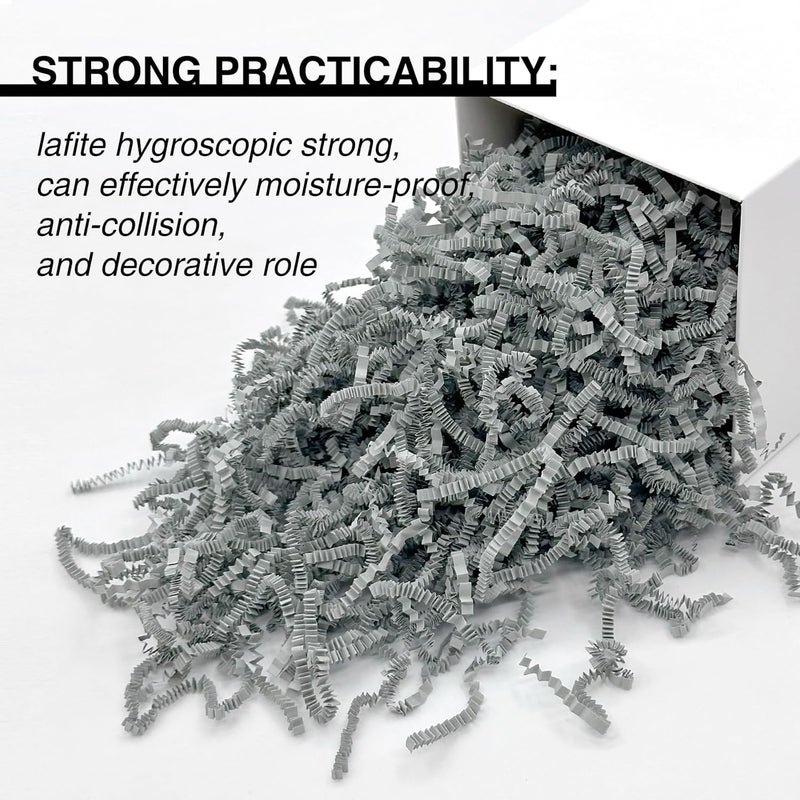 Corlcol 1LB Crinkle Cut Paper Shred Filler for Gift Box Bag and Basket On Holidays(Grey) - Image 4
